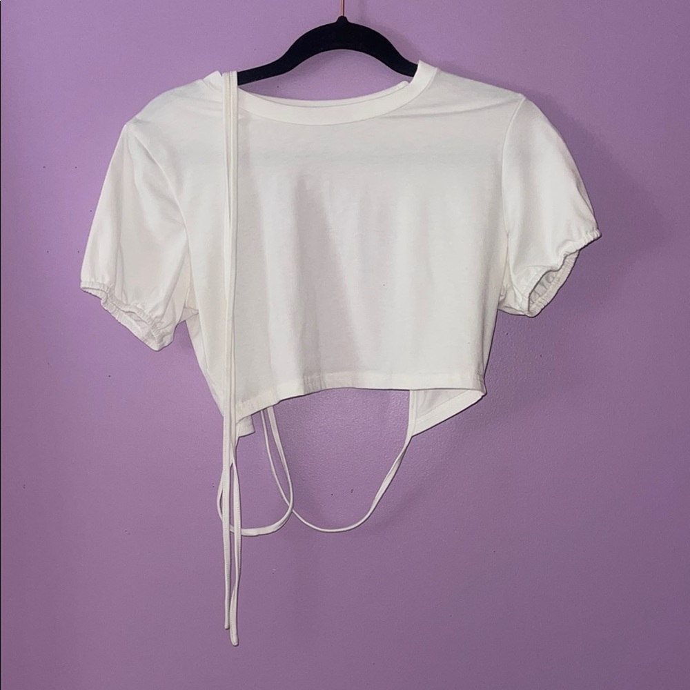 White Cropped Top